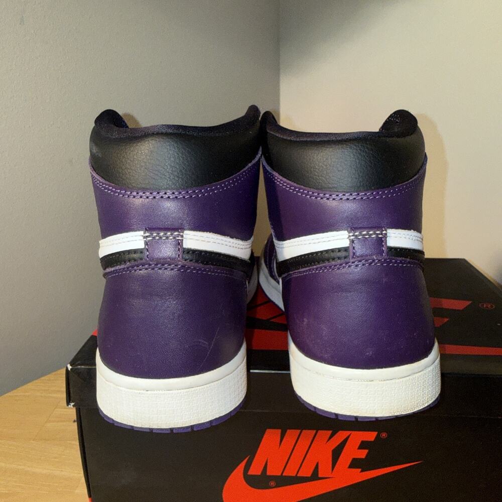 Size 9.5 Men Jordan 1 Retro High OG Court Purple 2.0 2020 With Box 555088-500 - Picture 6 of 11